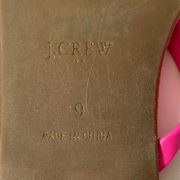 J Crew Flip Flops Womens Size 9M Hot Pink Faux Leather Shoes New NWT Read - Picture 13 of 13